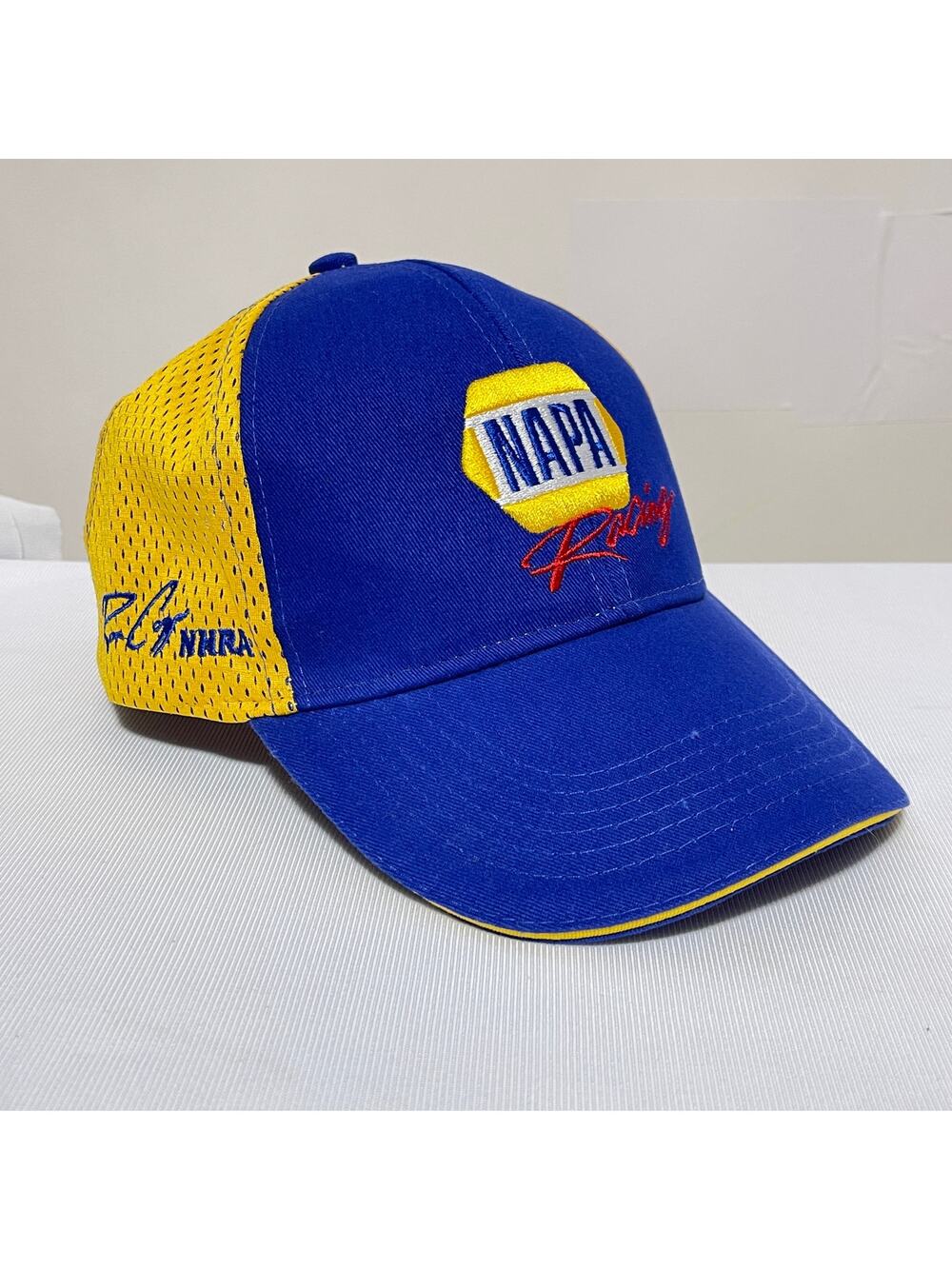 NAPA Racing Hat Mens Adjustable Blue Yellow Mesh Baseball Cap NASCAR Team